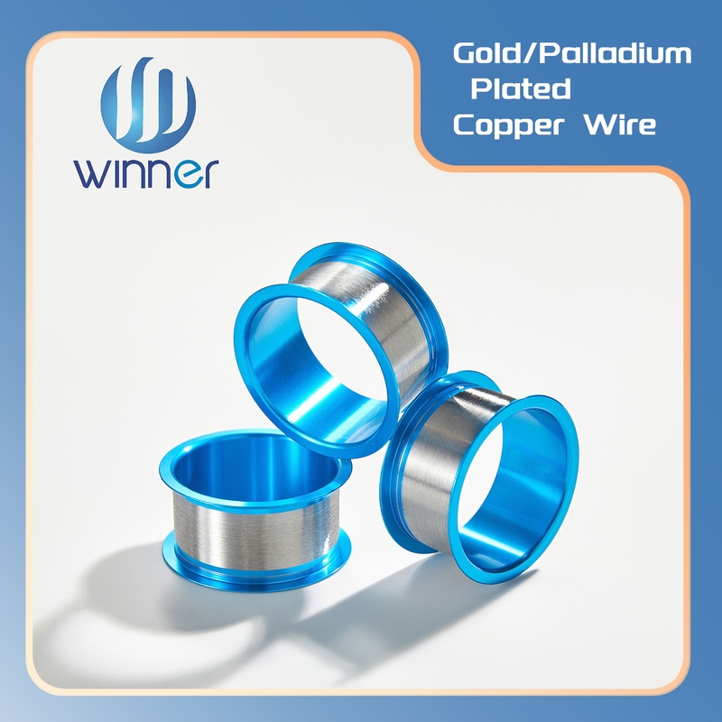 0.01mm Palladium phủ đồng dây liên kết Độ tinh khiết cao 99.99% bề mặt hoàn thiện sáng