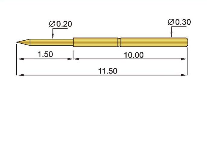 Máy thăm dò xuân bằng thùng đồng bọc vàng với 1.50mm Full Stroke và 50mΩ Max Contact Resistance cho kiểm tra ICT